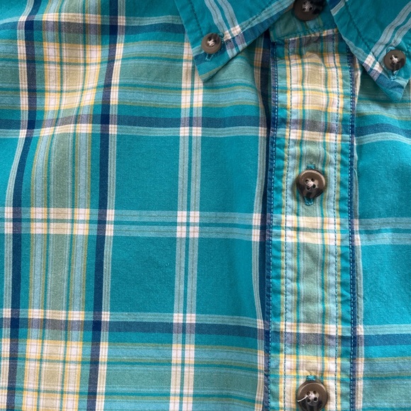 Carhartt Men's Blue Plaid Button Down Shirt - Picture 2 of 6